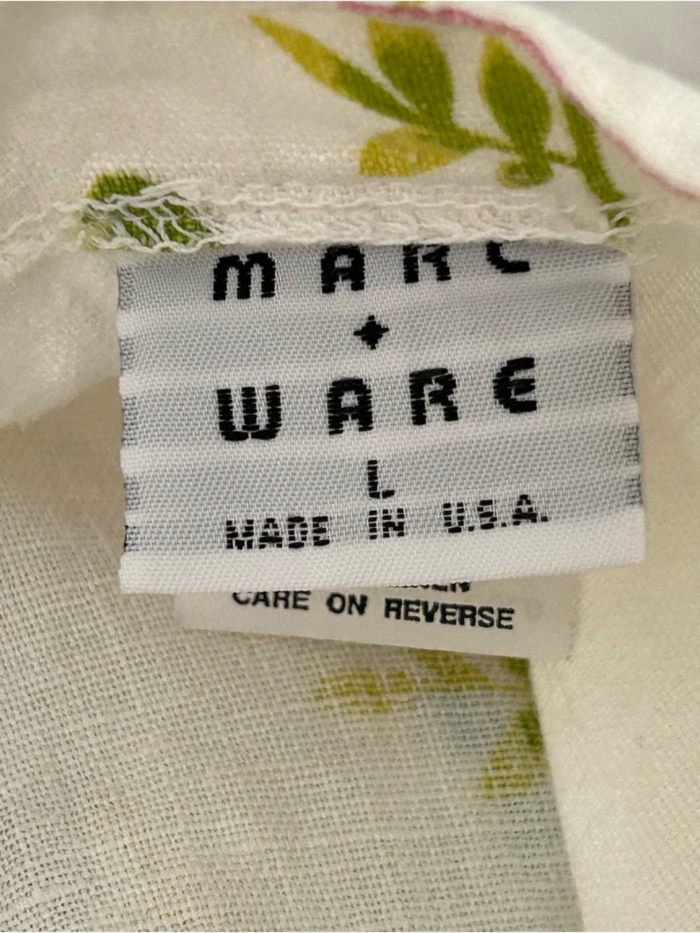 Marc Ware Linen Dress Womens Large Floral Cottage Shift Pullover Beach Resort - Picture 2 of 14